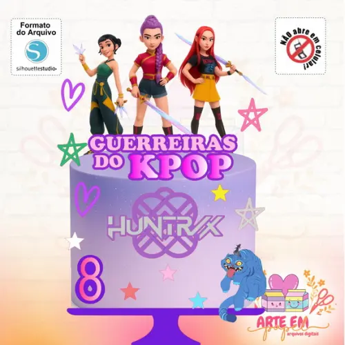 Arquivo de Corte: Topo de Bolo Guerreiras do Kpop 03