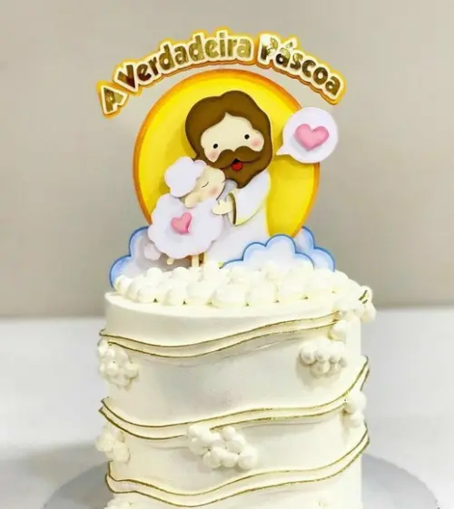 Arquivo de Corte: Topo de Bolo Jesus a Verdadeira Páscoa