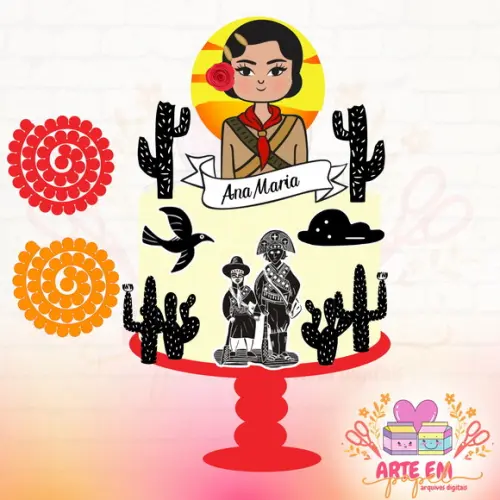 Arquivo de Corte: Topo de Bolo Maria Bonita 001
