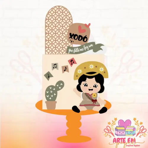 Arquivo de Corte: Topo de Bolo Maria Bonita 004
