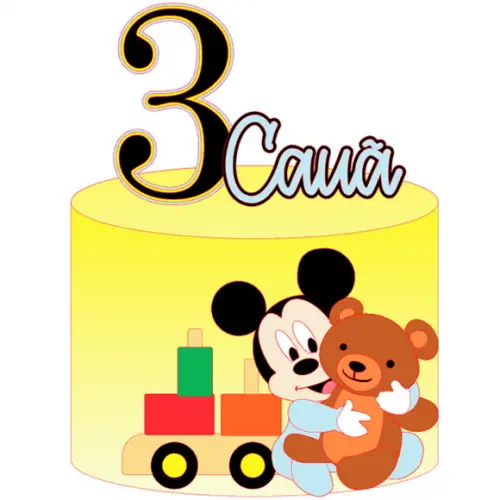 Arquivo de Corte: Topo de Bolo Mickey Baby