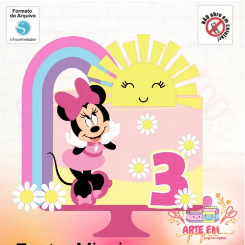 Arquivo de Corte: Topo de Bolo Minnie Rosa