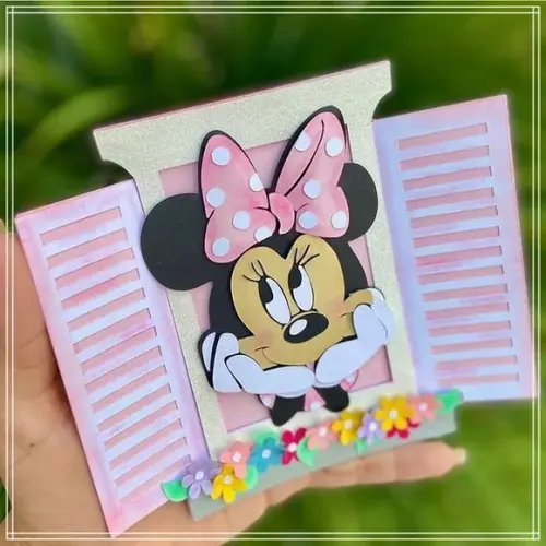 Arquivo de Corte: Topo de Bolo Minnie Janela