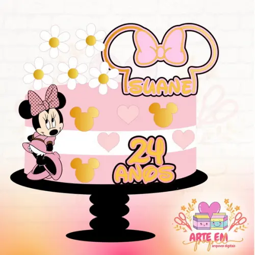 Arquivo de Corte: Topo de Bolo Minnie Rosa