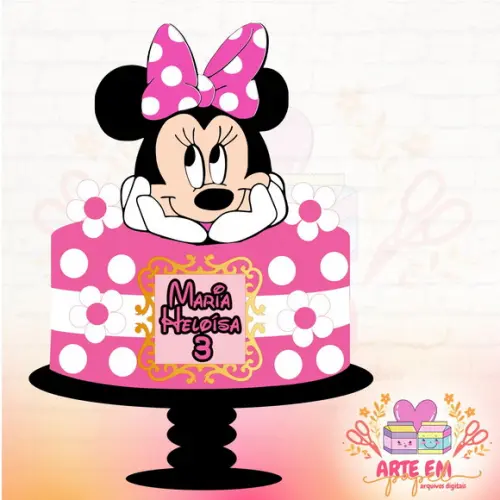 Arquivo de Corte: Topo de Bolo Minnie Rosa