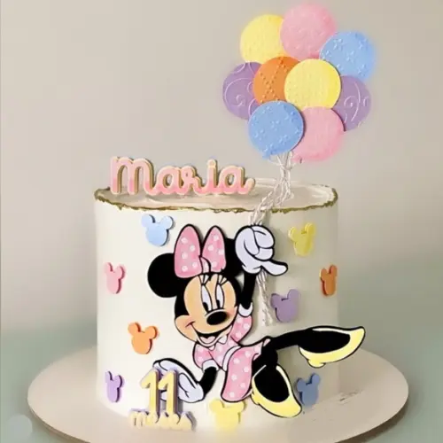 Arquivo de Corte: Topo de Bolo Minnie Rosa
