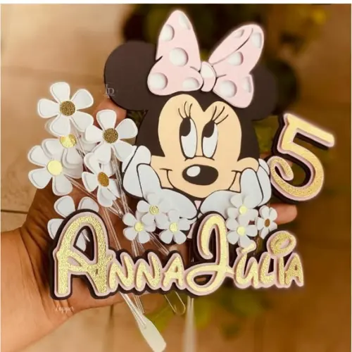 Arquivo de Corte: Topo de Bolo Minnie Rosa