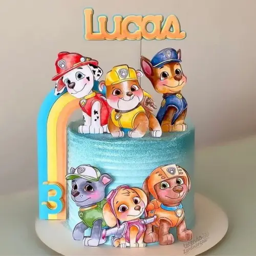 Arquivo de Corte: Topo de Bolo Patrulha Canina Aquarela 04