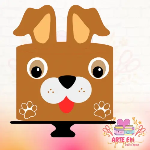 Arquivo de Corte: Topo de Bolo Pet Rosto Cachorrinho