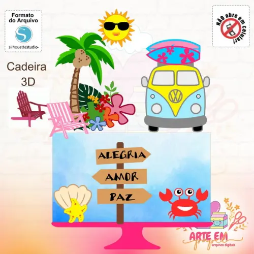 Arquivo de Corte: Topo de Bolo Praia Verão