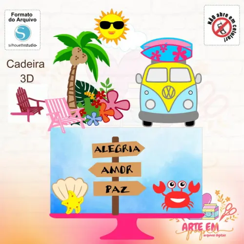 Arquivo de Corte: Topo de Bolo Praia Verão