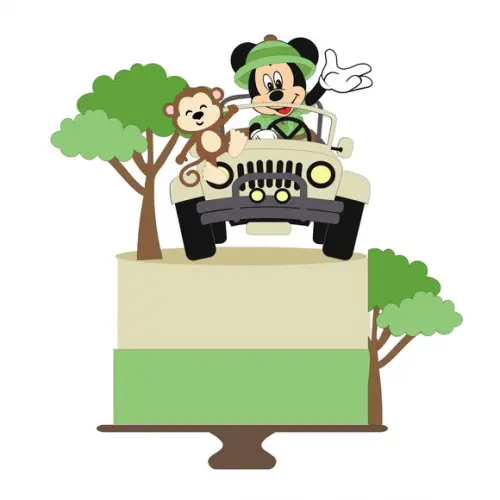 Arquivo de Corte: Topo de Bolo Safari Mickey