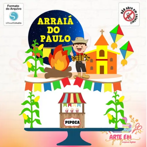 Arquivo de Corte: Topo de Bolofesta Junina Arraia