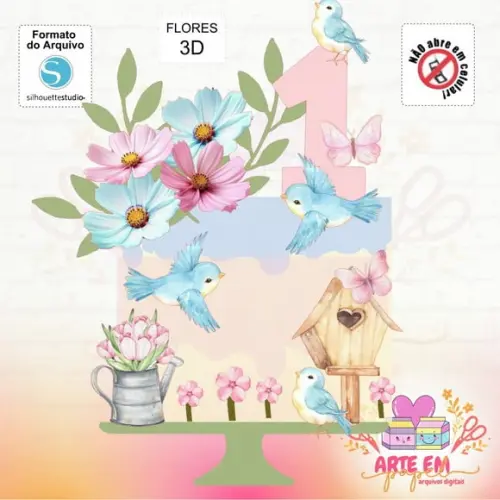 Arquivo de Corte: Topo Jardim Aquarela