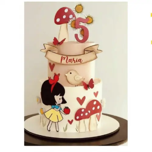 Arquivo de Corte:topo de Bolo Branca de Neve Cute em Camadas