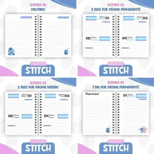 Arquivo Digital Agenda Escolar Stitch e Angel