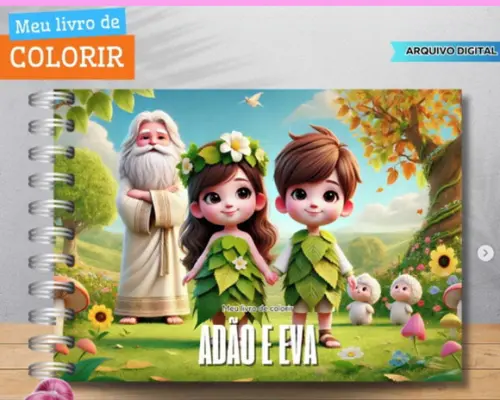 Arquivo Digital Livro de Colorir Adão e Eva