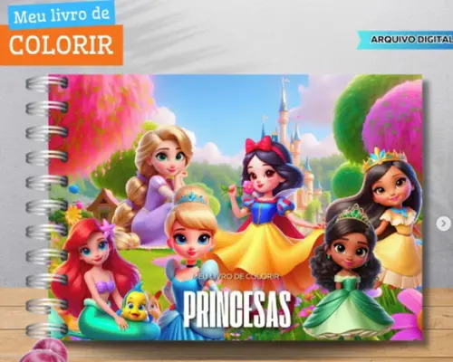 Arquivo Digital Livro de Colorir Princesas