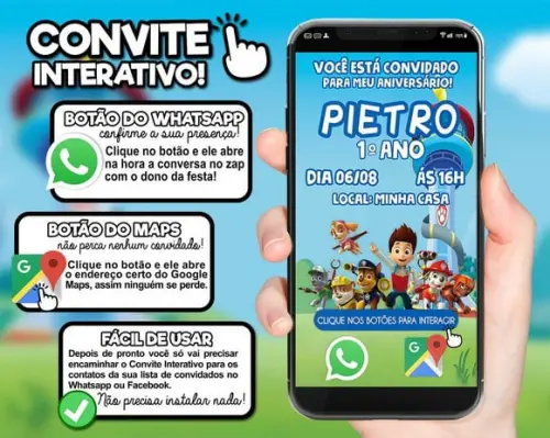 Arquivo Digital: Convite Interativo Patrulha Canina