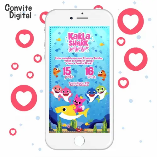 Arquivo Digital: Convite Baby Shark