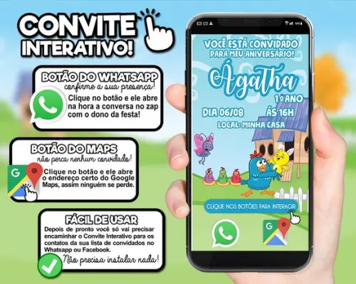 Arquivo Digital: Convite Interativo Galinha Pintadinha