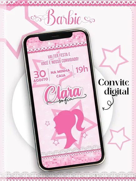 Convite Digital Barbie