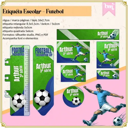 Etiqueta Escolar Futebol