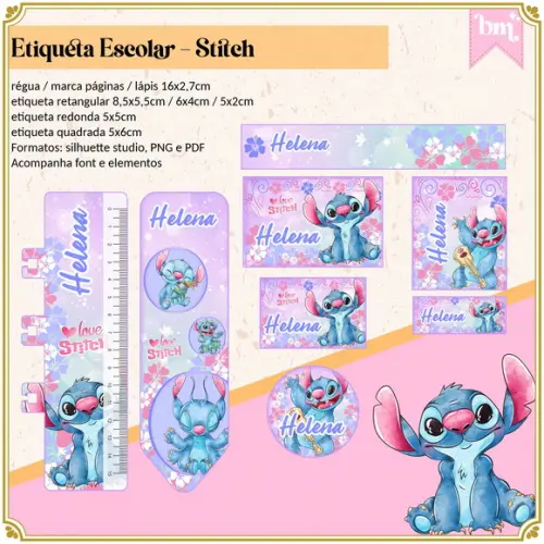 Etiqueta Escolar Stitch