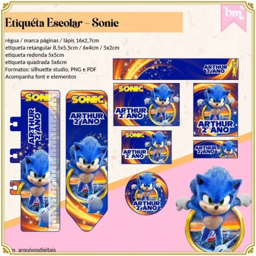 Etiqueta Escolar Sonic