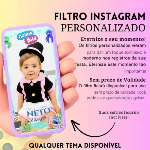 Filtro Personalizado para Aniversário Instagram