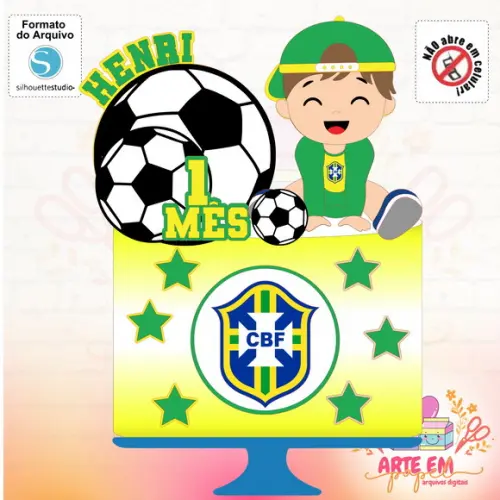 Topo de Bolo Copa do Mundo Brasil