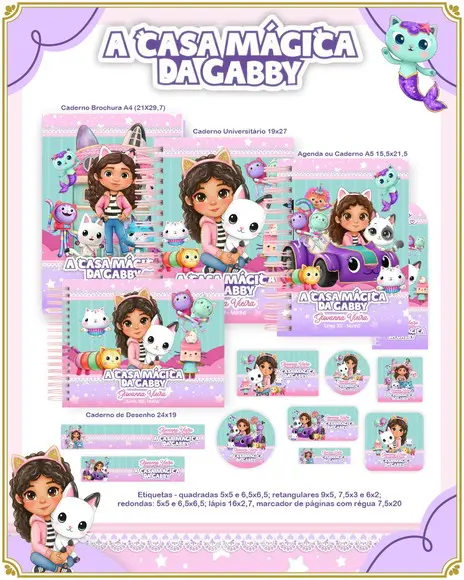 Volta às Aulas Kit a Casa Magica da Gabby
