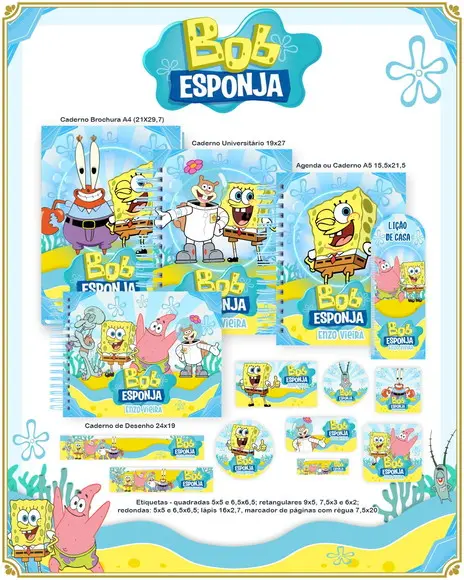 Volta às Aulas Kit Bob Esponja