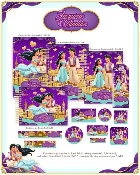 Volta às Aulas Kit Jasmine e Aladdin