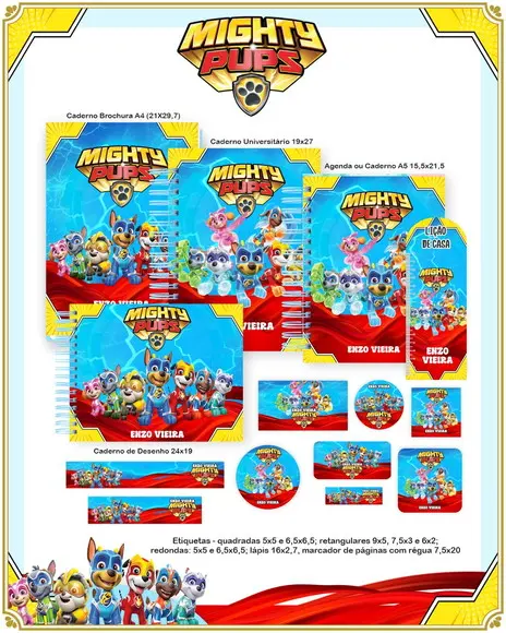 Volta às Aulas Kit Mighty Pups