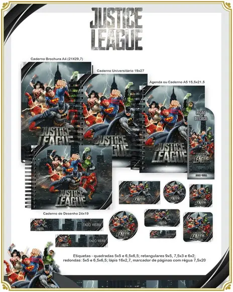 Volta às Aulas Kit Justice League