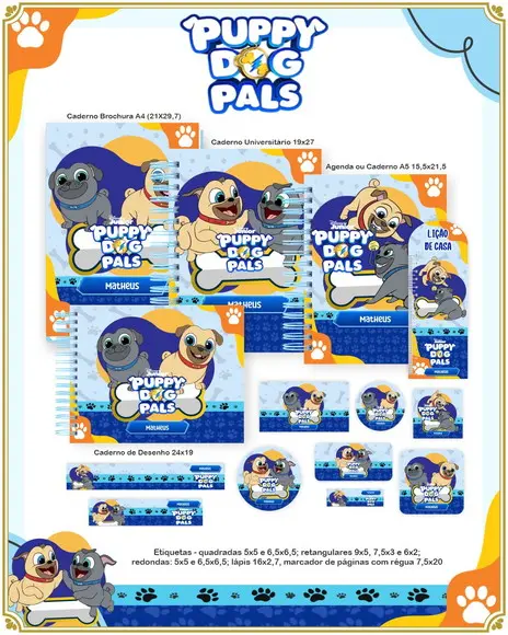 Volta às Aulas Kit Puppy Dog Pals