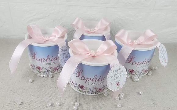 Tubo Lata Personalizado - Jardim e Borboletas