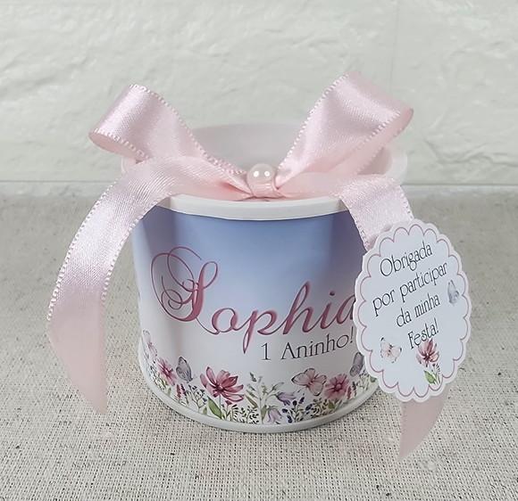 Tubo Lata Personalizado - Jardim e Borboletas