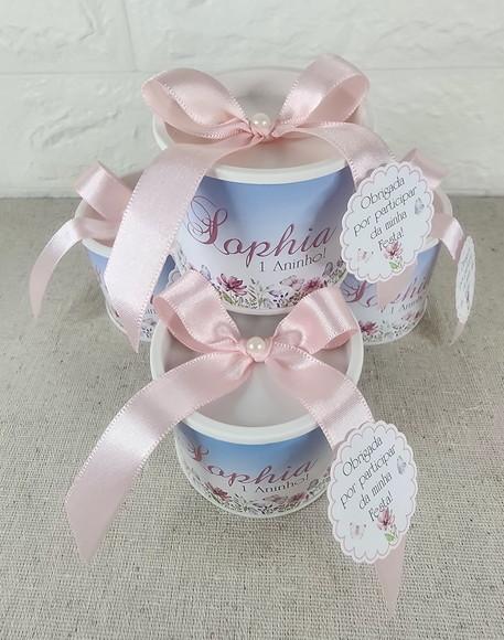 Tubo Lata Personalizado - Jardim e Borboletas