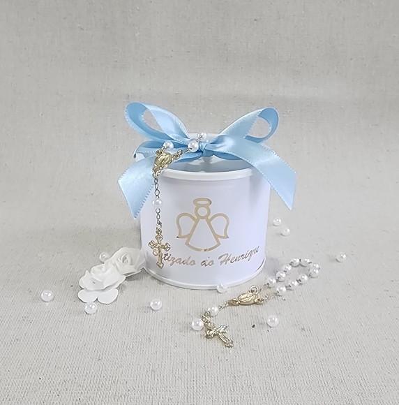 Tubo Lata Personalizado Batizado + Mini Terço