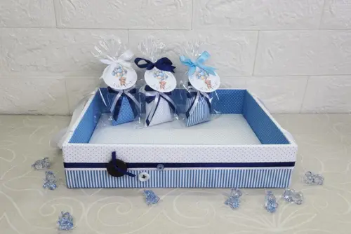 Kit 36 Mini Saches + Bandeja Decorada