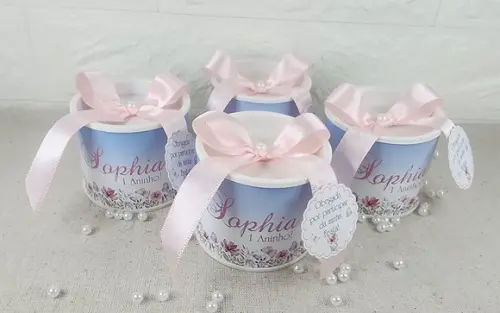 Tubo Lata Personalizado - Jardim e Borboletas