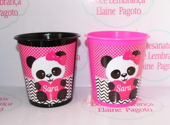 Balde de Pipoca 1l Ursinha Panda Rosa