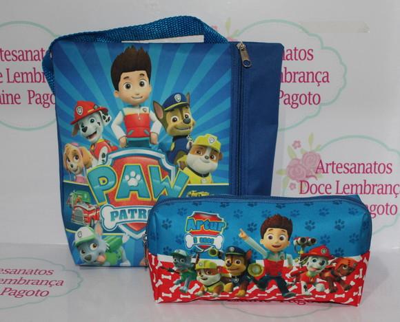 Bolsa Kids e Necessaire Patrulha Canina