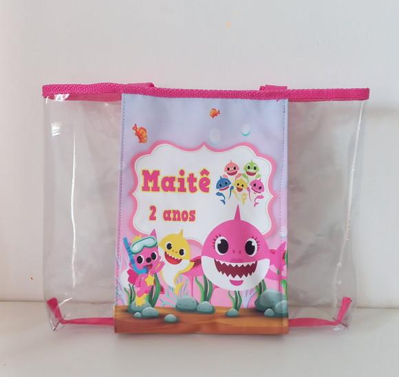 Bolsa Praia Baby Shark Rosa