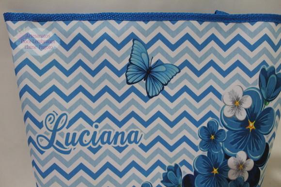 Bolsa Praia Chevron Azul