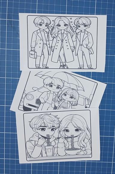 Cards de Colorir Tema Dorama