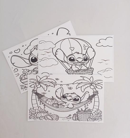 Cards de Colorir Tema Stitch