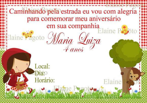 Convite Chapeuzinho Vermelho